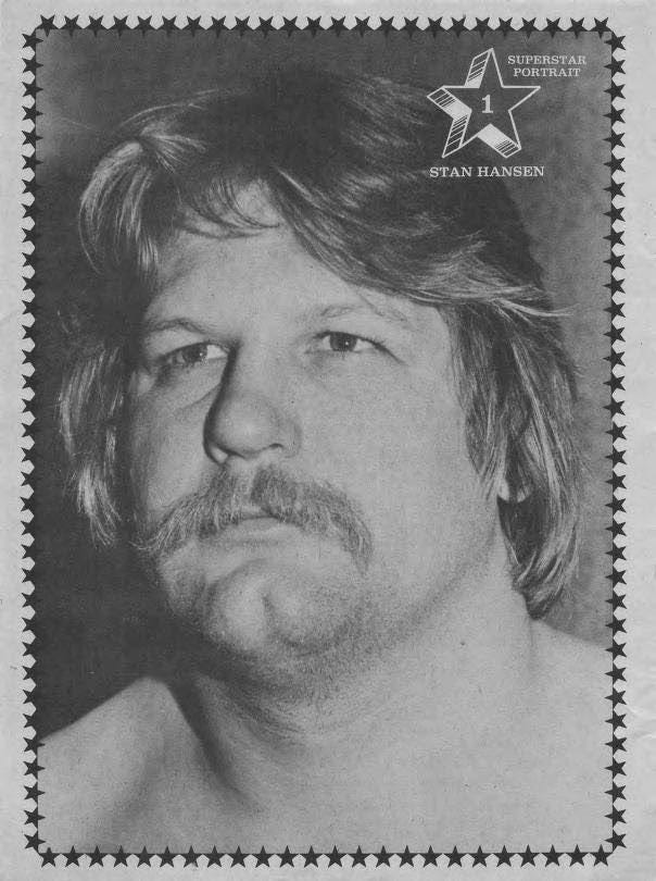 May be an image of text that says 'SUPERSTAR PORTRAIT STAN STANHANSEN HANSEN' May be an image of text that says 'SUPERSTAR PORTRAIT STAN STANHANSEN HANSEN'
