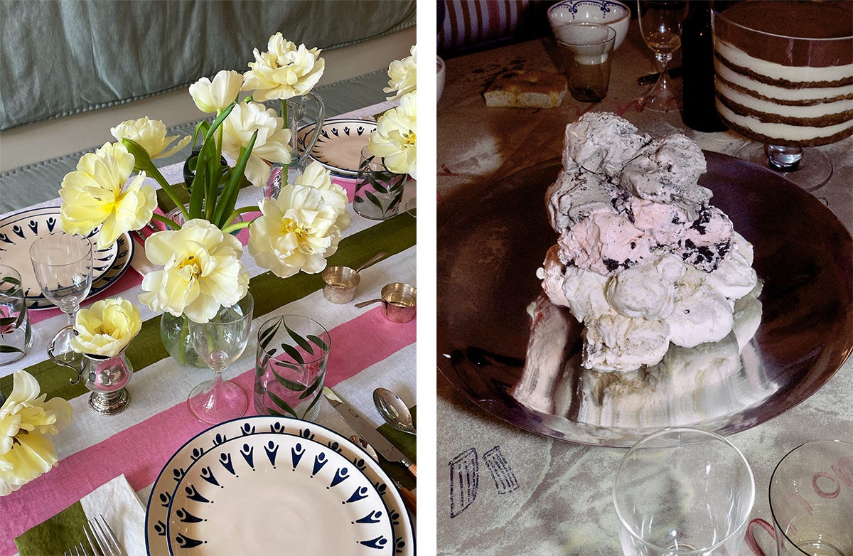 Tabletop displays with metal accents