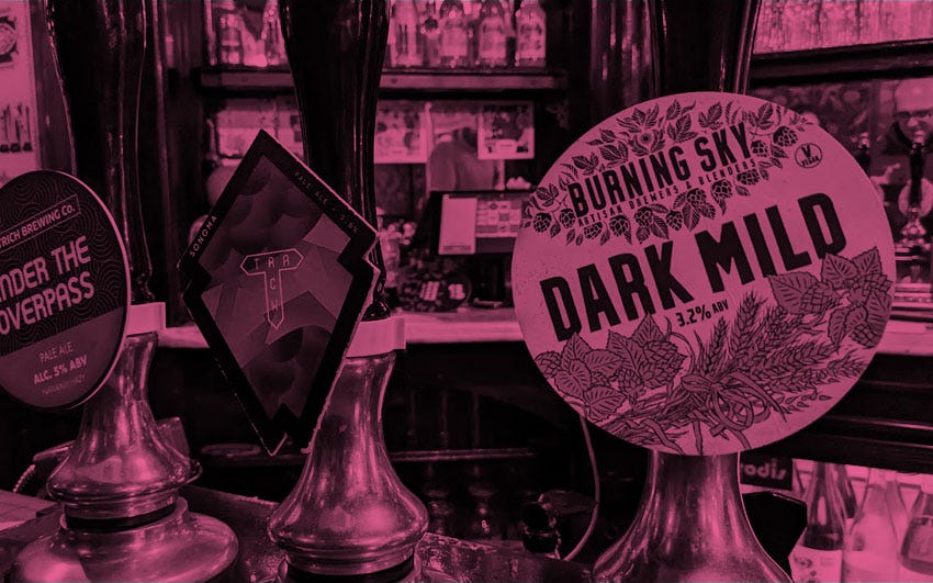 Burning Sky Dark Mild on cask in a pub.