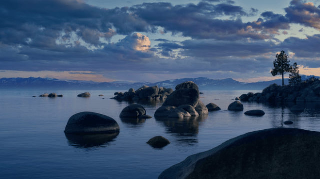 macOS Tahoe 26's Lake Tahoe Evening screen saver