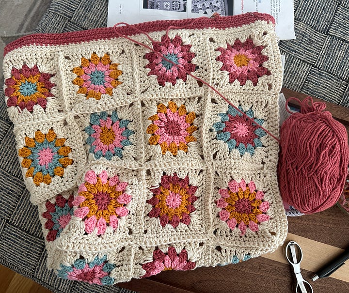 Crochet projects in process