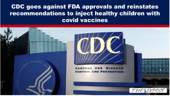 lionessofjudah.substack.com - Lioness of Judah Ministry - CRIMINAL: CDC Goes Against FDA Approvals and Reinstates Recommendations to Inject Healthy Children With COVID Vaccines