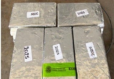 A Mexican Cartel lost a load of more than 82 pounds of cocaine worth $1,099,000 to US Federal Officers in Pharr, Texas. A Mexican Cartel lost a load of more than 82 pounds of cocaine worth $1,099,000 to US Federal Officers in Pharr, Texas.