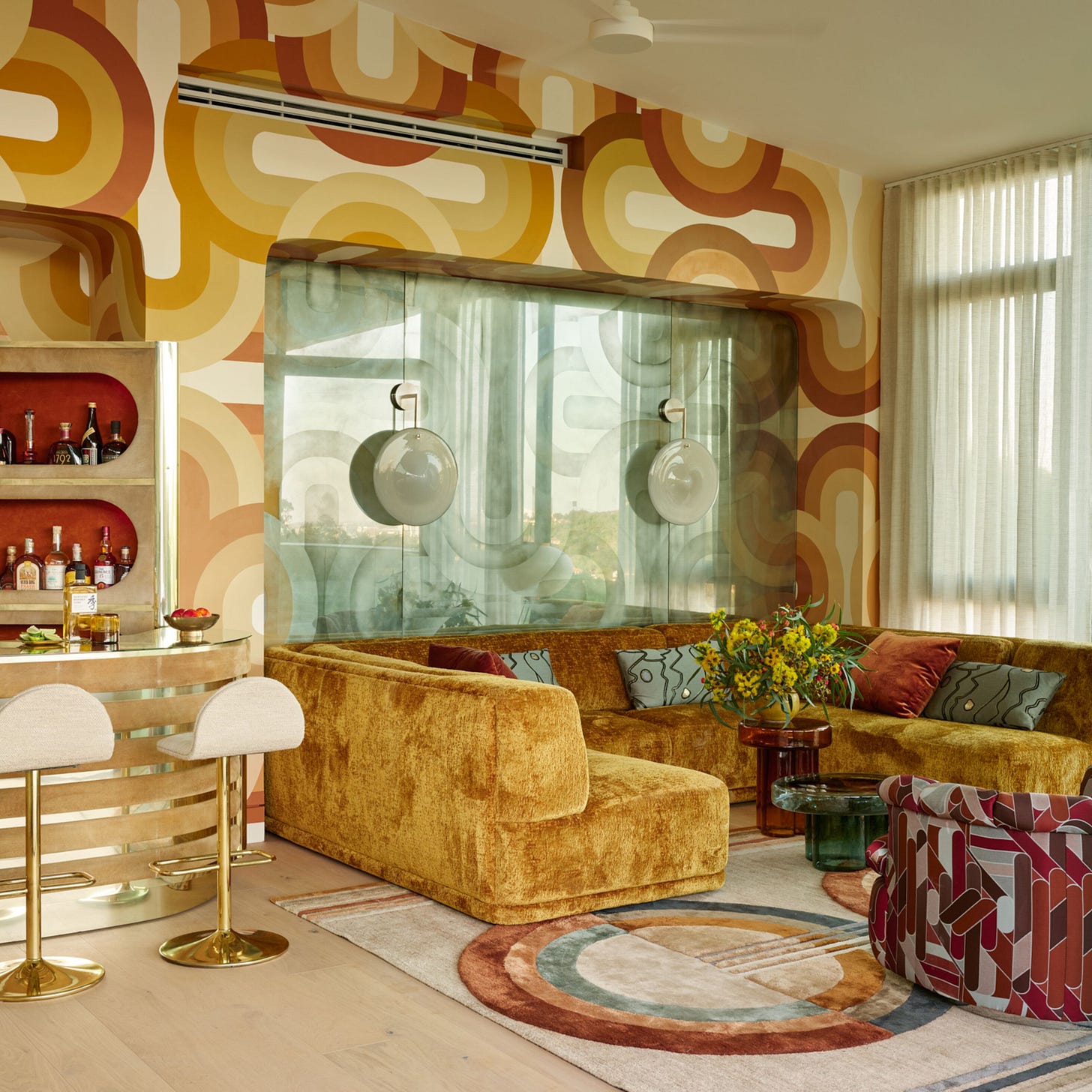 This 70s-Style Home has the Most Glam Entertaining Space |