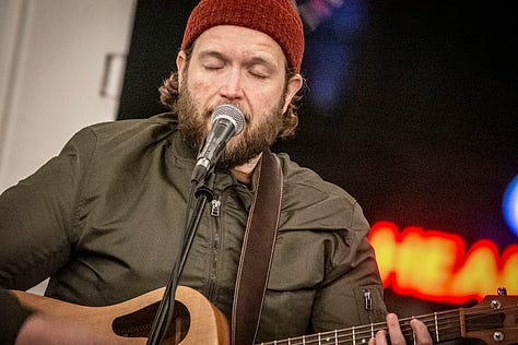 Jay Burnam live on the patio at Collective Coffee