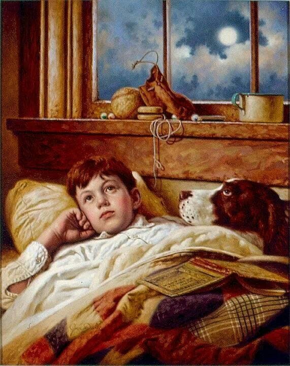 This may contain: there are pictures of dogs and children in bed This may contain: there are pictures of dogs and children in bed