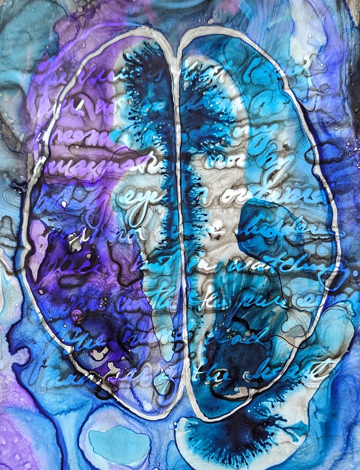 Colored ink stage of ink on yupo painting