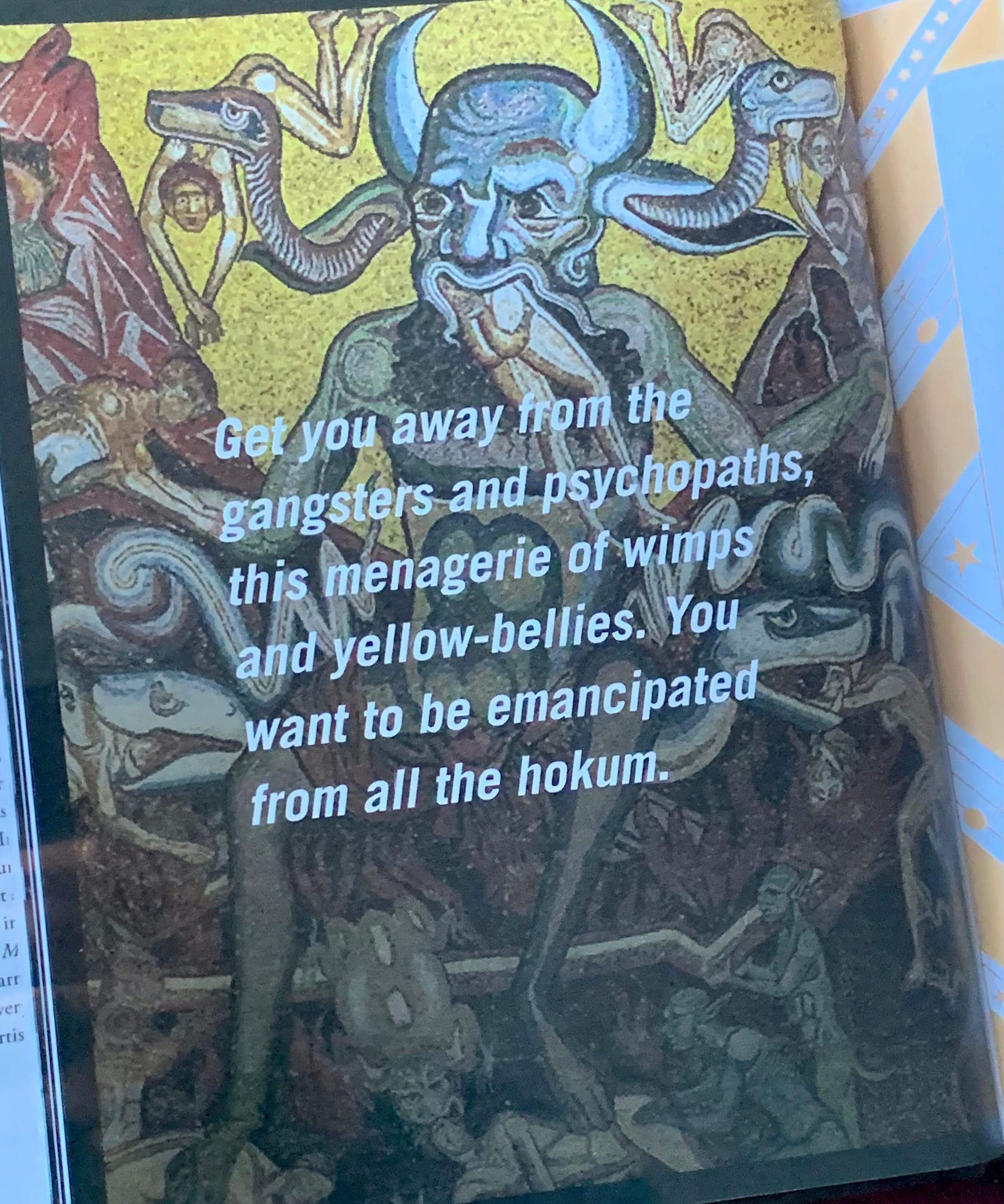 13th century image of Satan with two snake coming out of his head