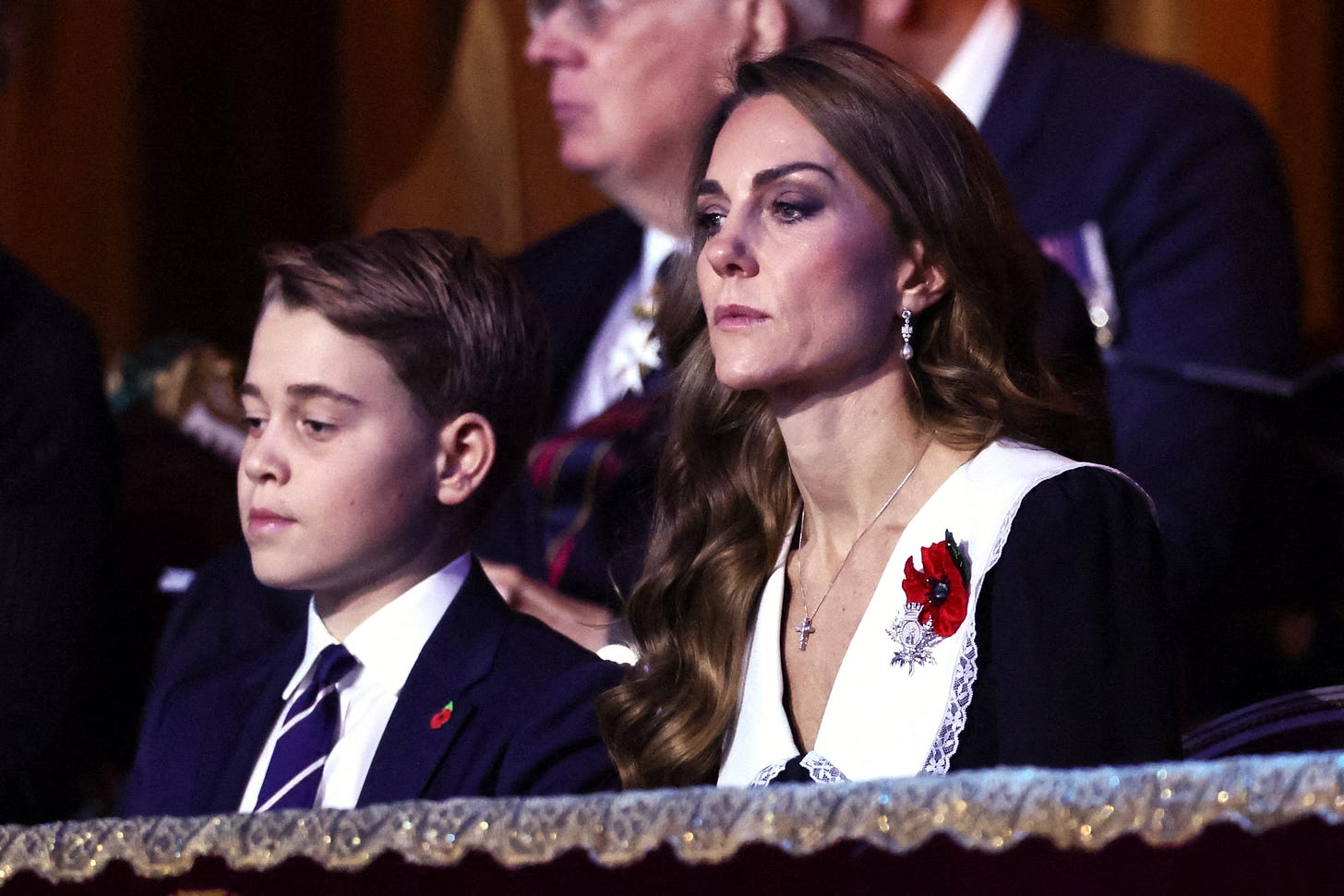 Prince George and Princess Catherine sat down Prince George and Princess Catherine sat down
