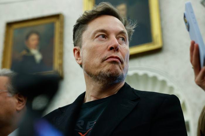 Elon Musk at a White House press availability.