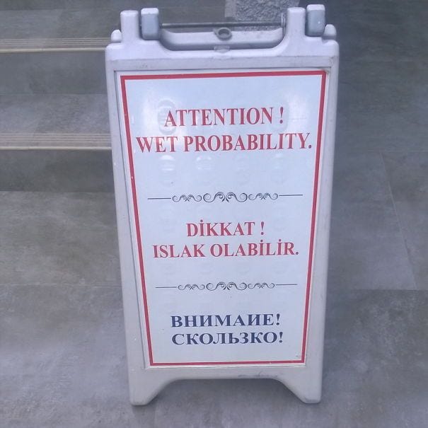 Wrong translated warning sign : Second Language Strategies