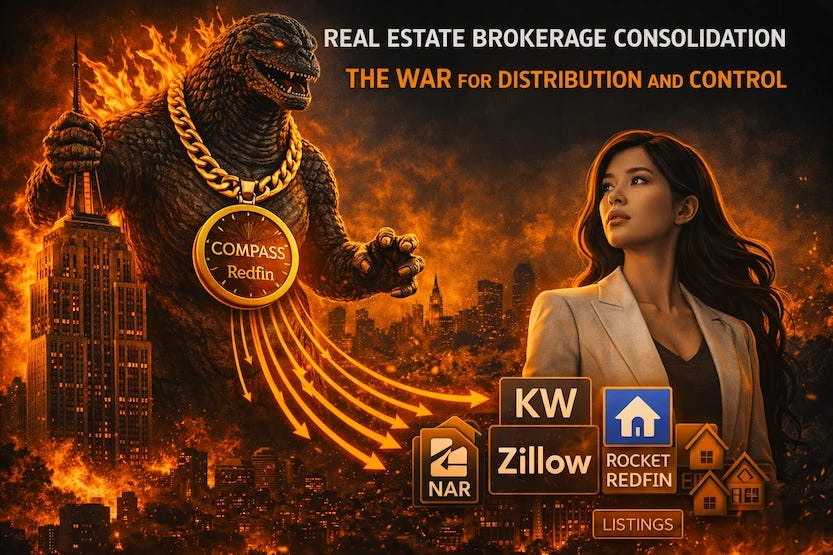 Real Estate Brokerage Consolidation and The Private Listings and Portal Wars image. Image Credit: Native Angelino Real Estate