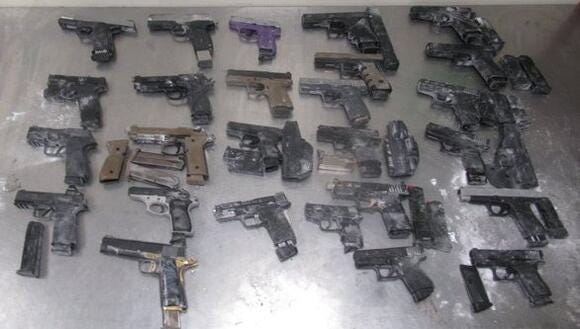 Guns & ammunition clips bound for a Mexican Cartel seized in Texas Guns & ammunition clips bound for a Mexican Cartel seized in Texas
