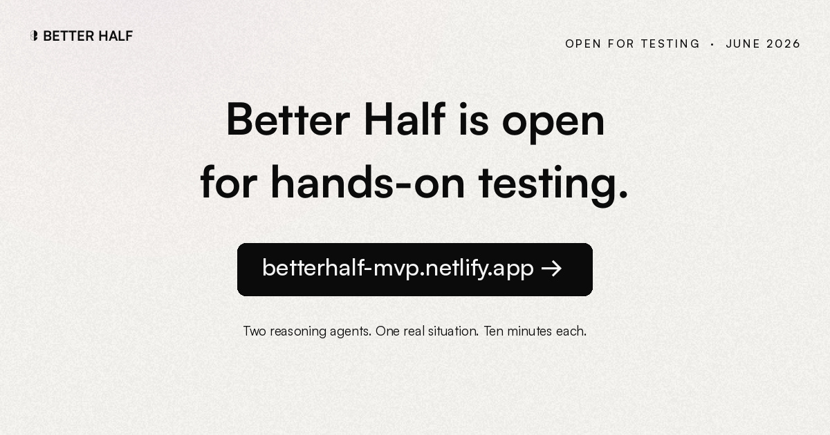 Better Half's conversational AI agent is open for pretesting