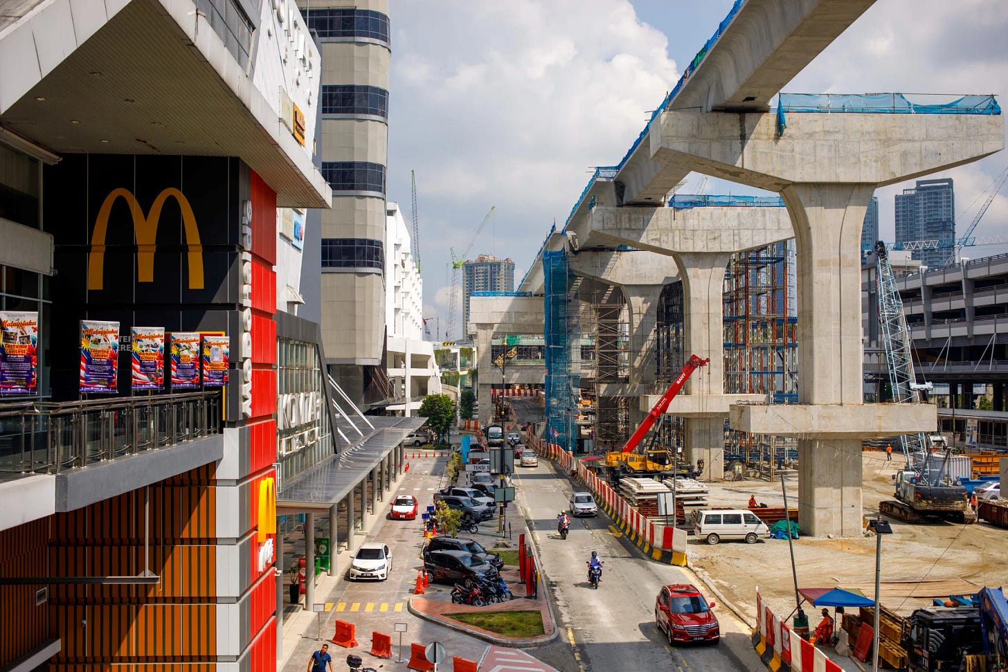 The Johor Bahru–Singapore Rapid Transit System Link under construction in September.
