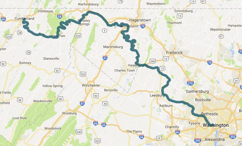 I Love America Tour: Starting gate, C&O Towpath