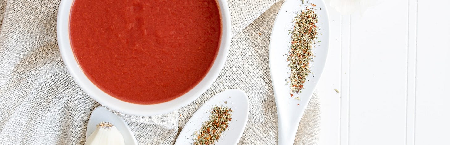 bowl of red soup bowl of red soup