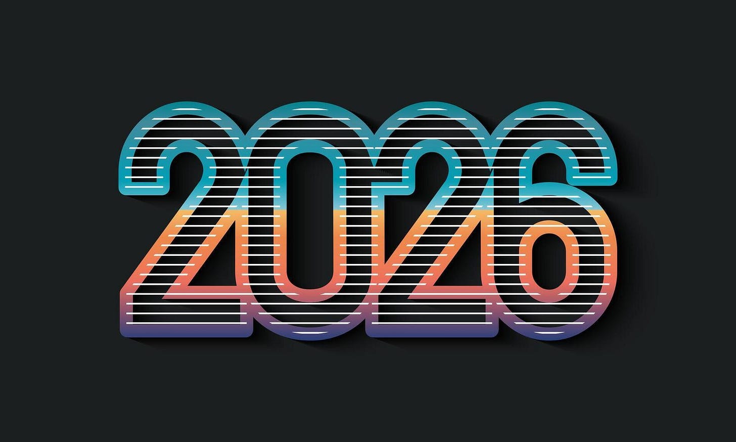 2026 contento nuevo año número diseño con Clásico color. 53284127 ...