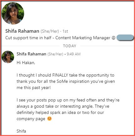 Testimonial from a Happy Reader of TheCScafe - The Weekly Customer Success Cafe Newsletter , by Hakan Ozturk