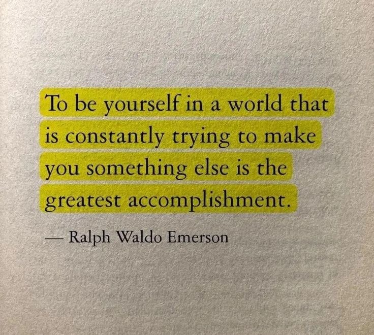 This may contain: the quote to be yourself in a world that is constantly trying to make you something else is the greatest accomplishment This may contain: the quote to be yourself in a world that is constantly trying to make you something else is the greatest accomplishment