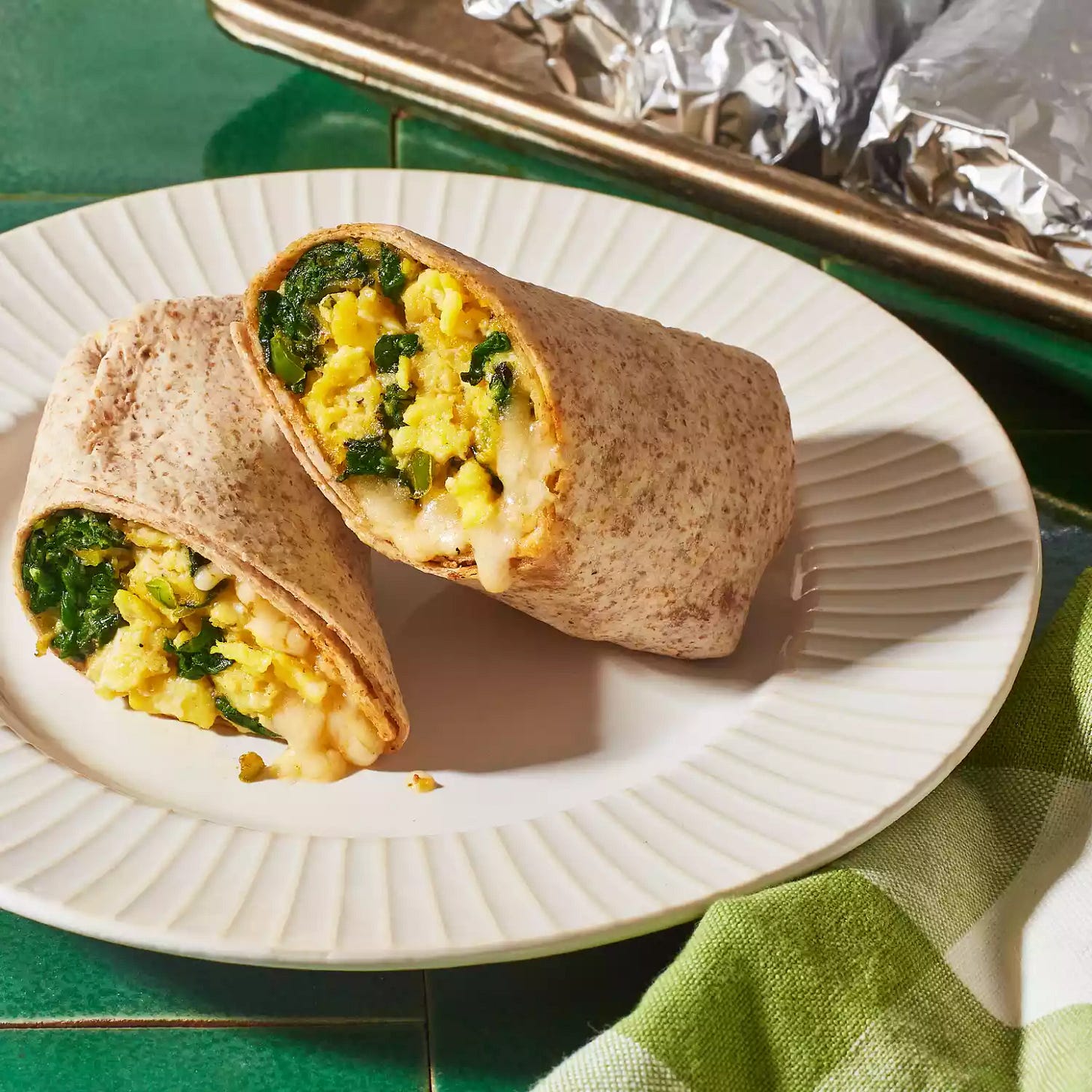 Make-Ahead Freezer Breakfast Burrito with Eggs, Cheese & Spinach