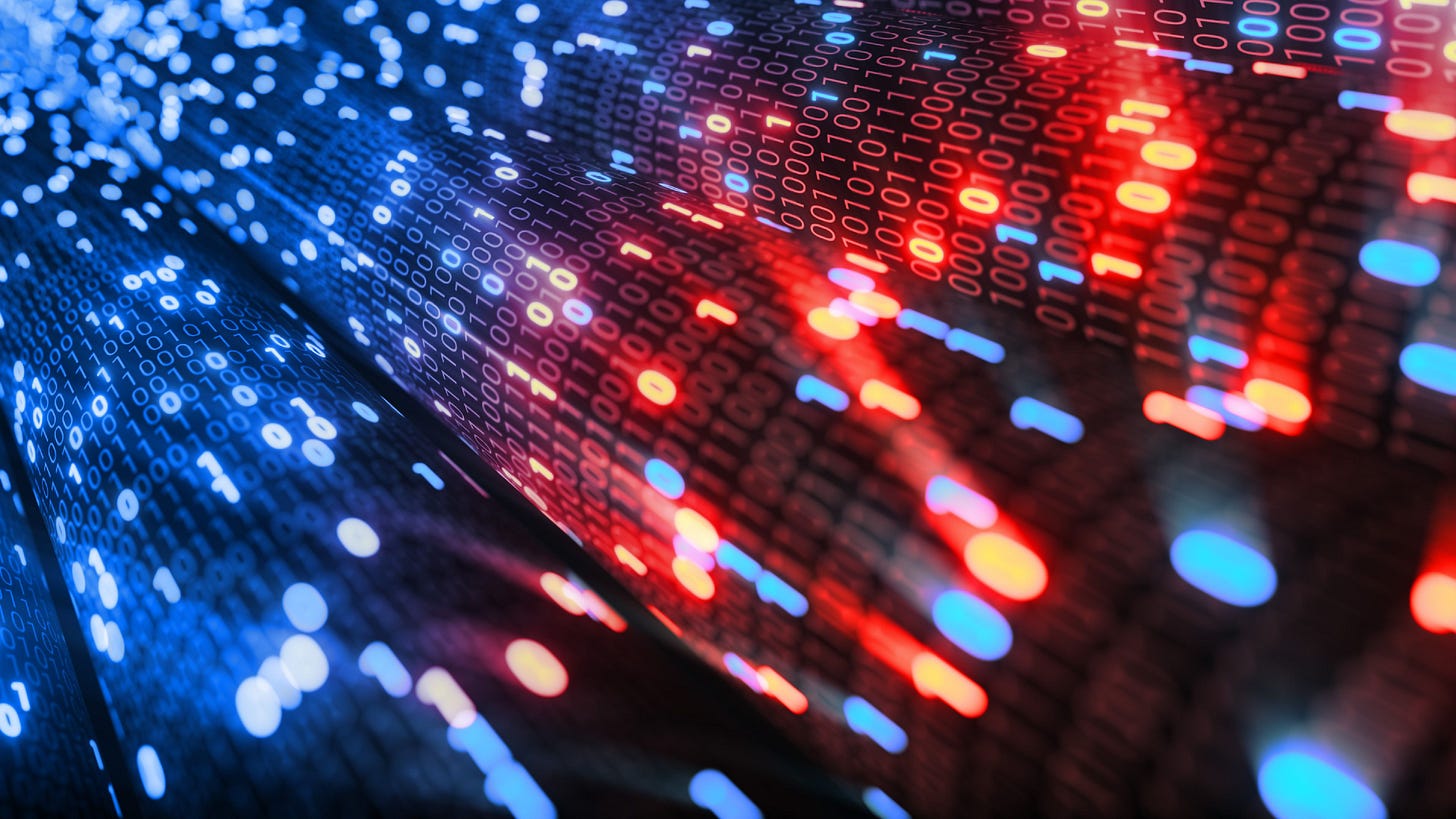 Hacking red and blue digital binary code matrix 01 background. Hacking red and blue digital binary code matrix 01 background.