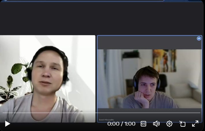 Dawid's conversation with a prospective fake employee. 