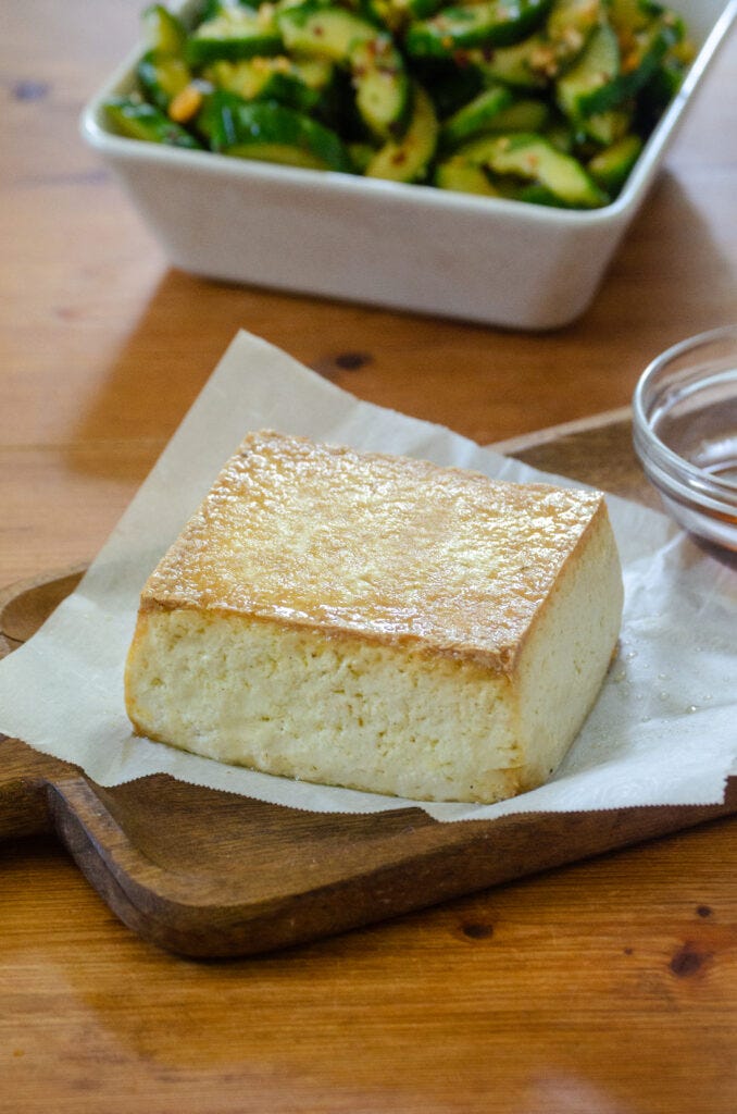 This Chili Crisp Cucumber Salad with Tofu Tataki is a healthy Good and Good for You™ recipe by chef Virginia Willis on virginiawillis.com