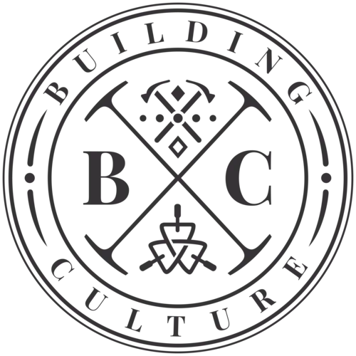A black and white photo of a logo