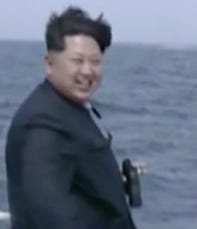 Kim Jong-un watching submarine's test missile launch. Kim Jong-un watching submarine's test missile launch.