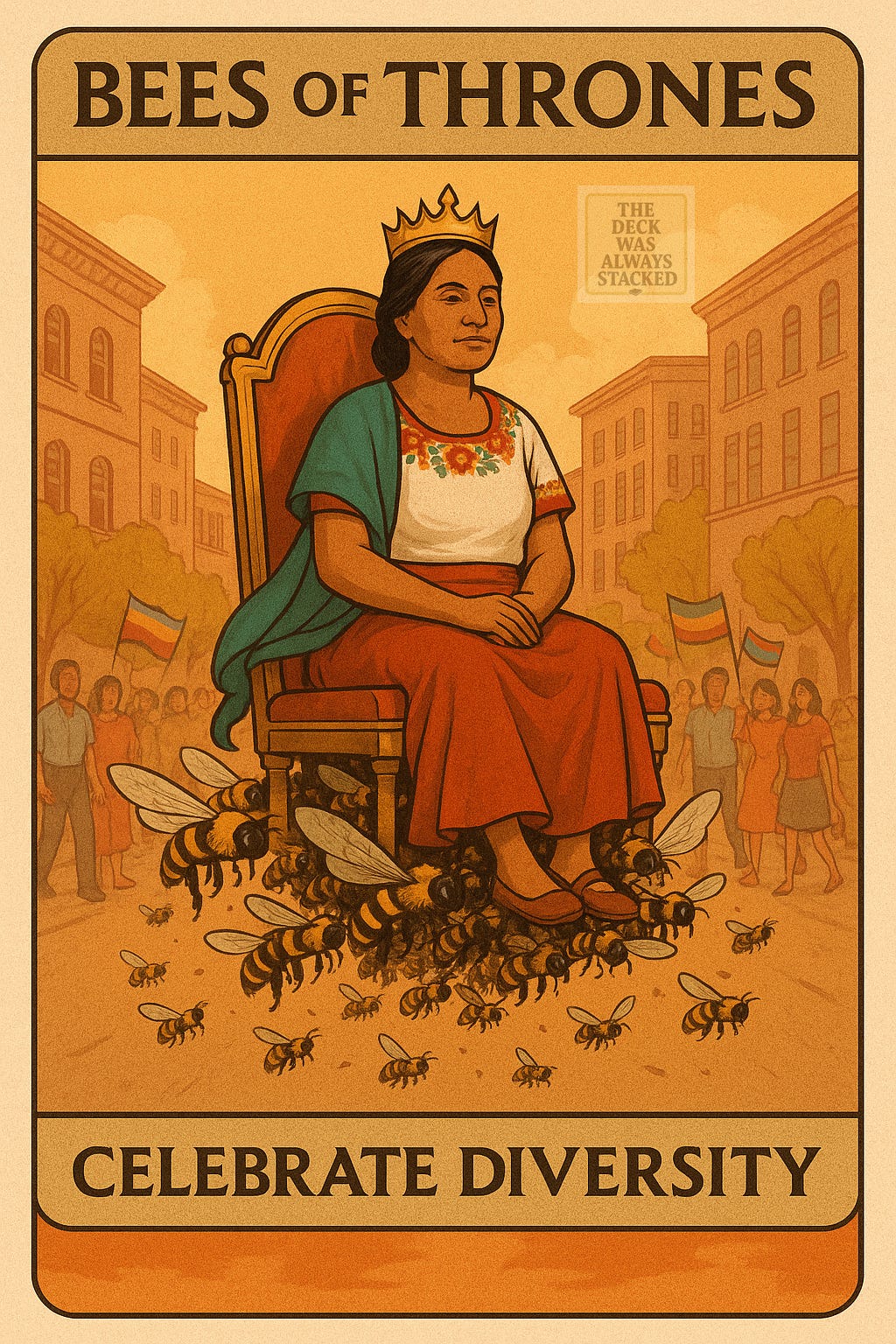 Bees of the Throne is a celebration of diversity, with diversity being whatever you want it to be. As long as it doesn't contain hate, the special sauce that's included in ignorance, we celebrate everybody, everything, all the time. Life is precious, life is short.