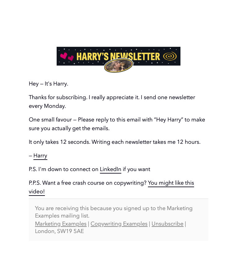 harry dry welcome mail harry dry welcome mail