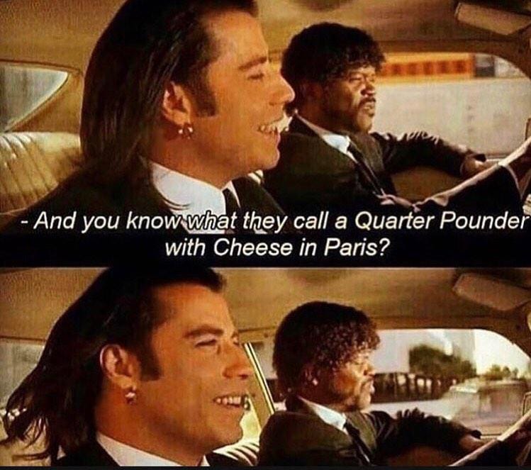 What do the call a Quarter Pounder with Cheese in Paris please I need to  know help : r/pulpfiction