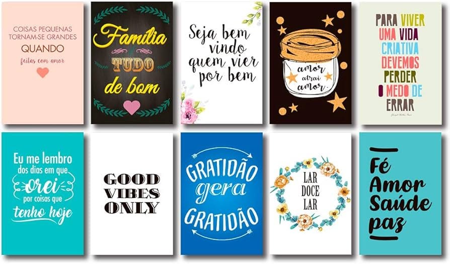 Kit 10 Placas Decorativas Com Frases Motivacionais Mdf | Amazon.com.br