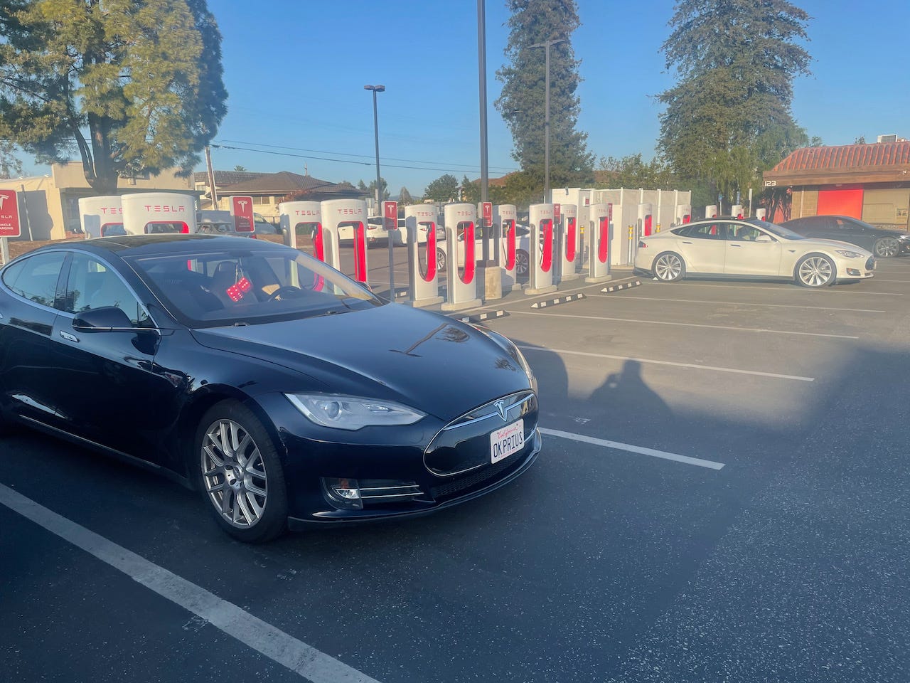 Supercharging in San Fernando, California, 2021