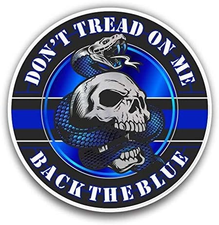 Back The Blue Don&#39;t Thread On Me Gadsden Flag Vinyl Bumper Sticker Decal 5&#34;