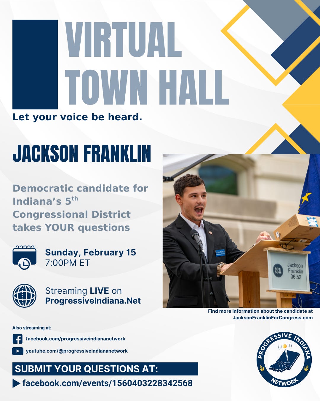 Virtual Town Hall w/ Jackson Franklin for Congress (D-IN5)