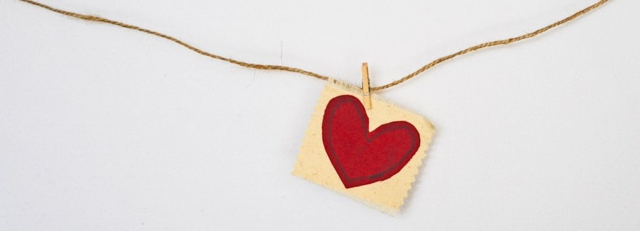 heart-shaped red and beige pendant
