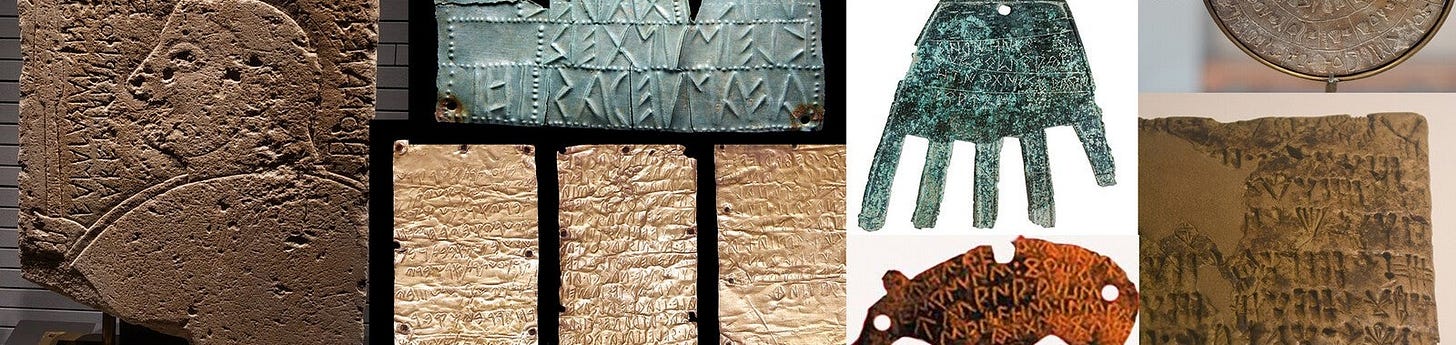 Collage of ancient language examples