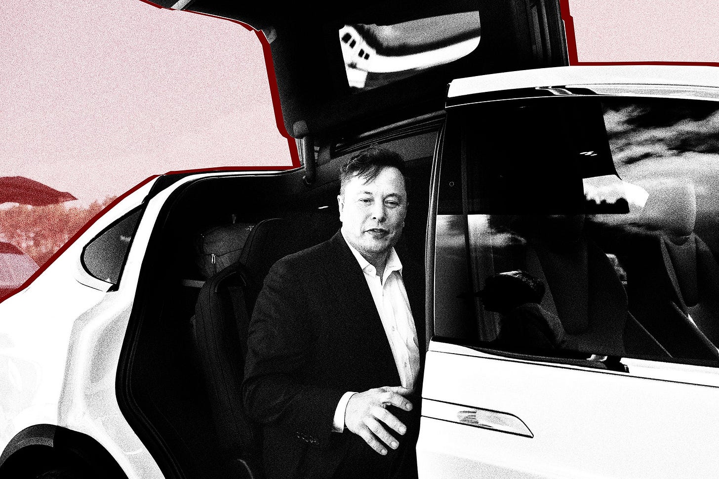 Image may contain Elon Musk Human Person Clothing Apparel Transportation and Vehicle