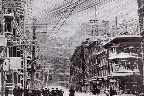 telegraph wires of 19th century