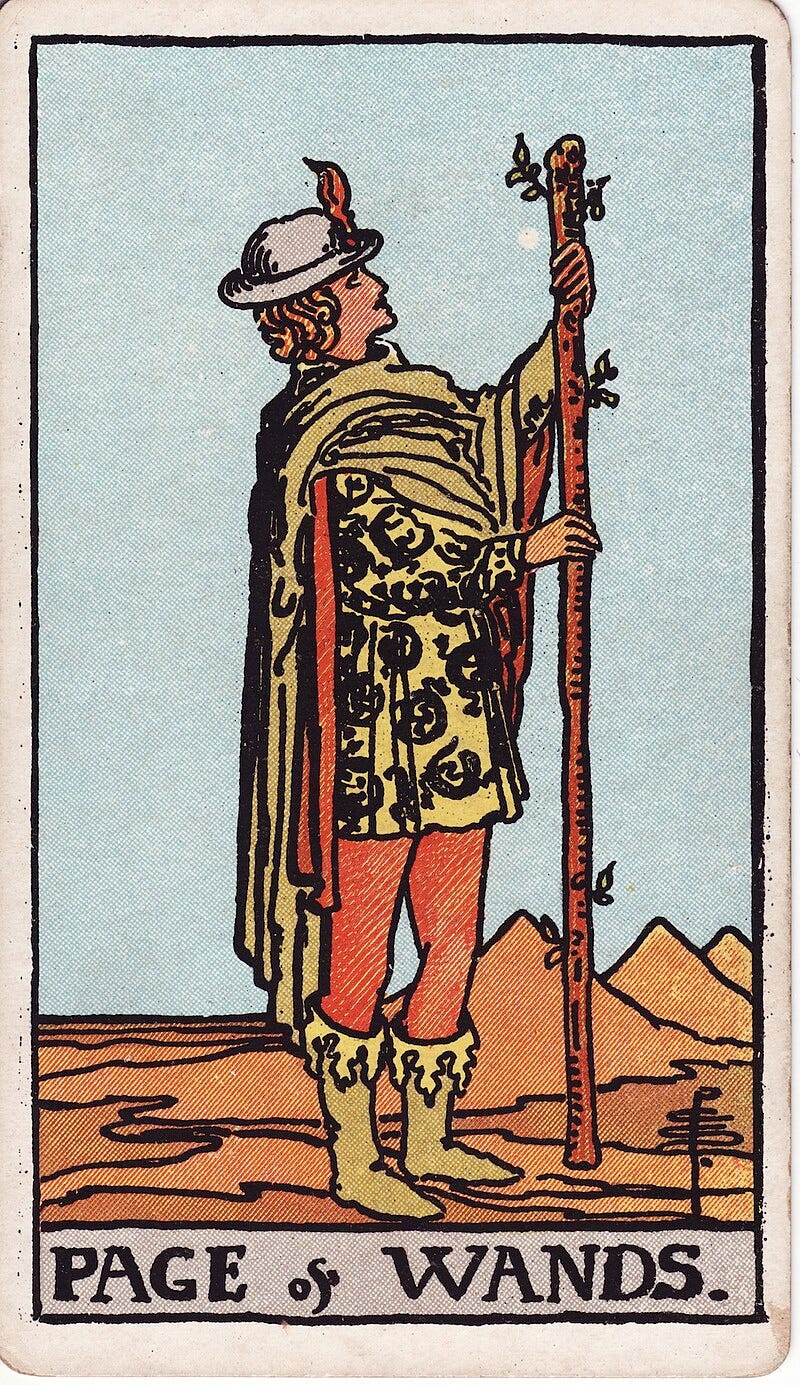 Waite Smith Tarot, Page of Wands