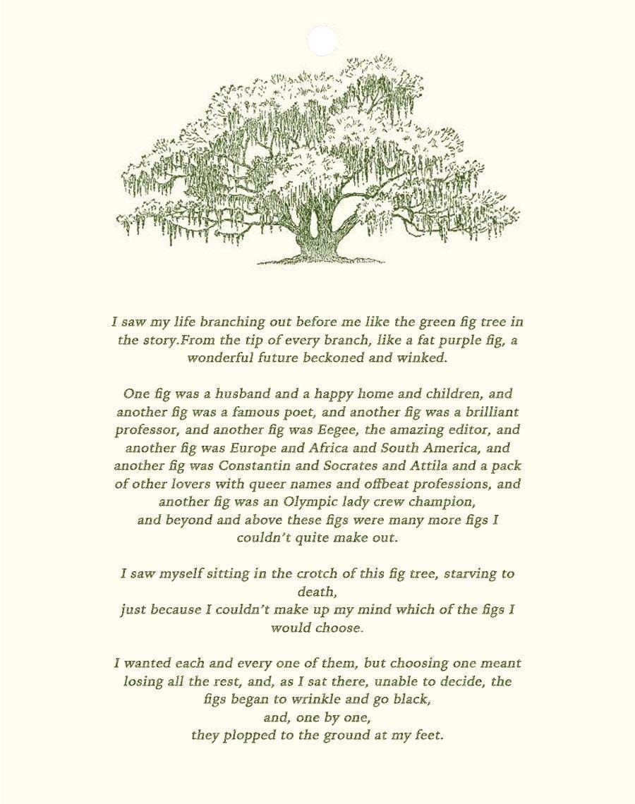 Sylvia Plath's fig tree analogy. : r/classicliterature