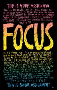 FOCUS poster, created by Courtney Martin and Wendy Mcnaughton in 2017. FOCUS poster, created by Courtney Martin and Wendy Mcnaughton in 2017.