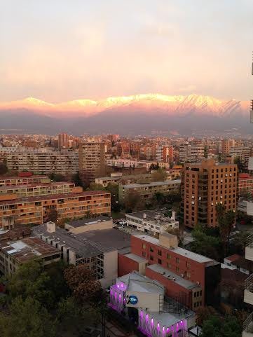 santiago with view of andes