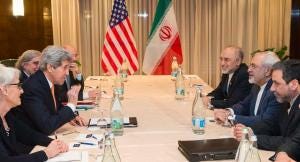 U.S. Secretary of State John Kerry, second from left, meets with Iranian Foreign Minister Mohammad Javad Zarif, second from right, for a new round of nuclear negotiations Wednesday, March 4, 2015, in Montreux, Switzerland. (AP Photo/Evan Vucci, Pool) U.S. Secretary of State John Kerry, second from left, meets with Iranian Foreign Minister Mohammad Javad Zarif, second from right, for a new round of nuclear negotiations Wednesday, March 4, 2015, in Montreux, Switzerland. (AP Photo/Evan Vucci, Pool)