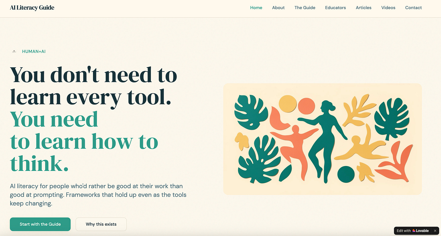 An early iteration of AILiteracyGuide.com