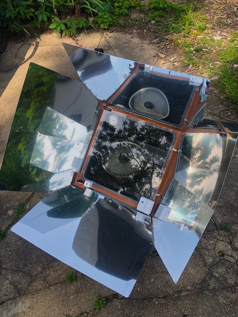 Rice put into solar oven