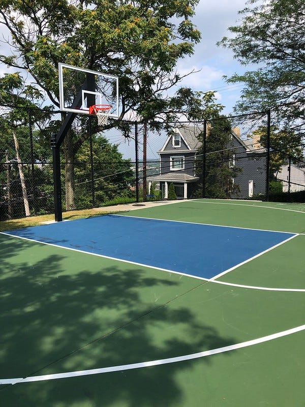 New half basketball court at Eleanor park.