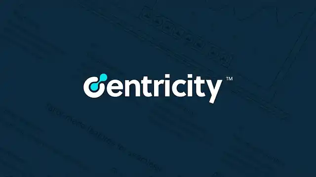 Centricity logo on a dark blue brand background for workflow software